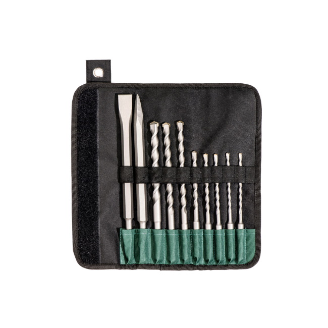 Metabo 10-delni SDS-plus set burgija, dleto i špic u platnenoj torbici 630824000